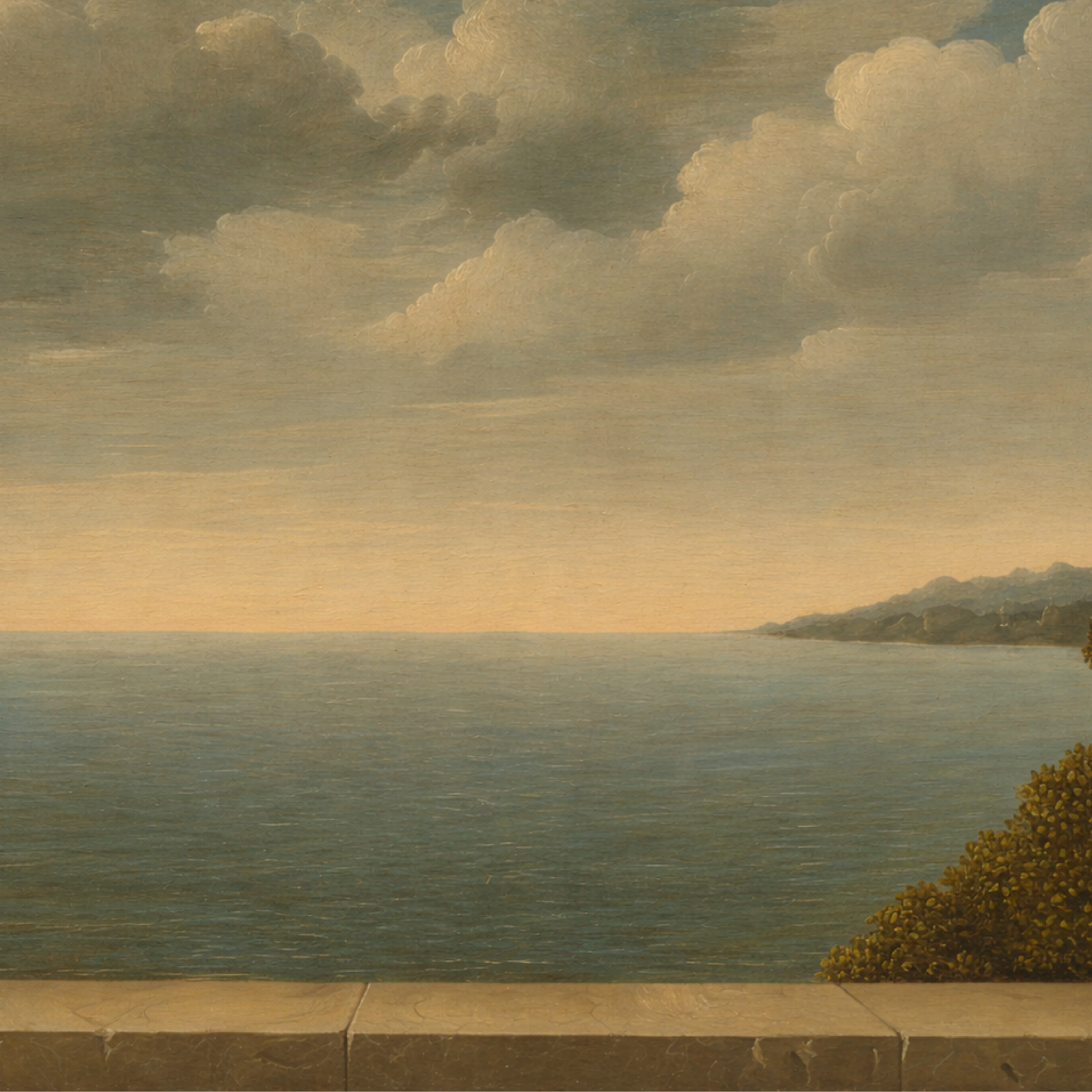 Illustration eines Mannes, der einen Apfel vor sein Gesicht hat und ein Glas Calvados in der Hand trägt.